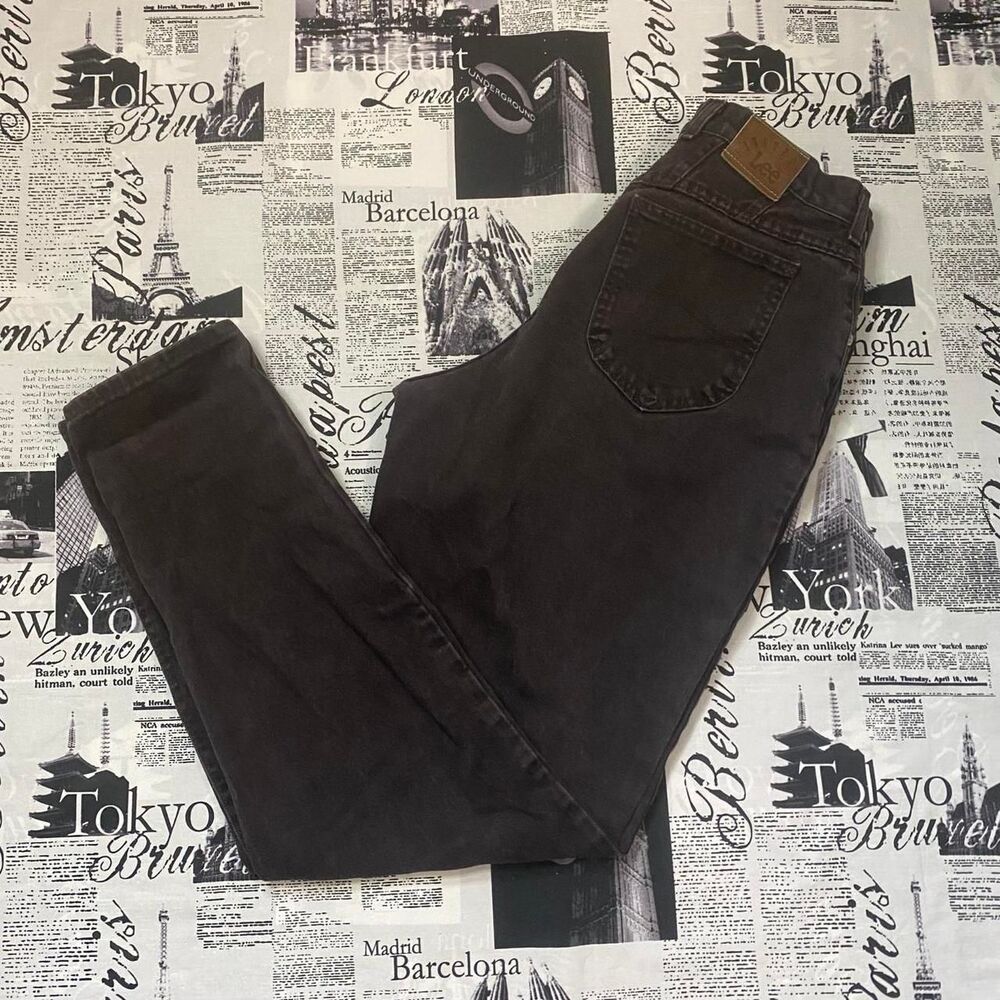 Riveted by Lee vintage 90s womens high waist tapered slim leg black jeans 31 in